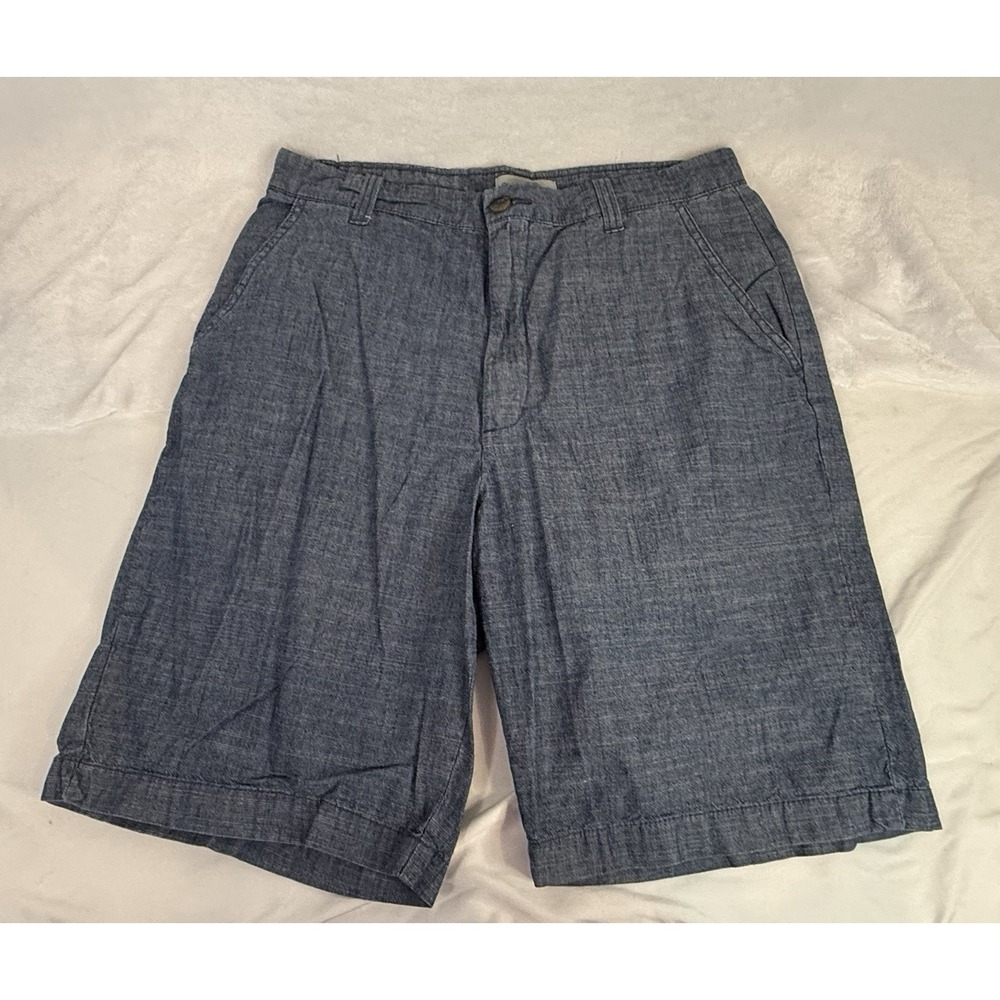 Sun River Chambray‎ Shorts Mens 32 Blue Cotton Casual Beach Summer Dadcore